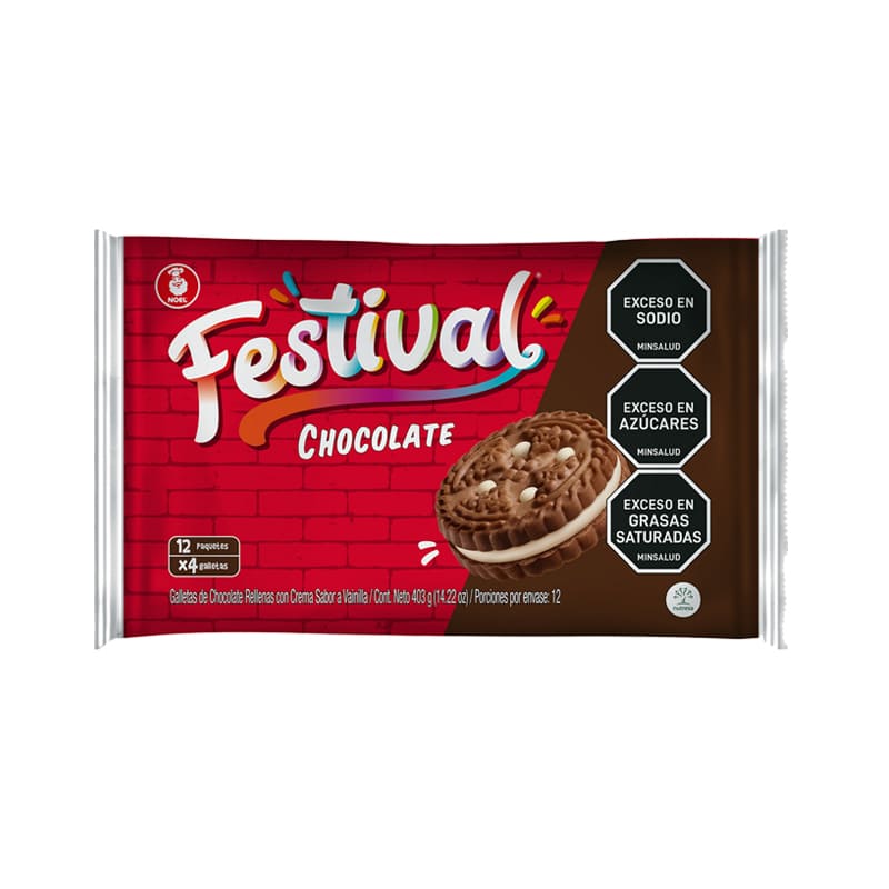 GALLETA FESTIVAL CHOCO*600G*12U