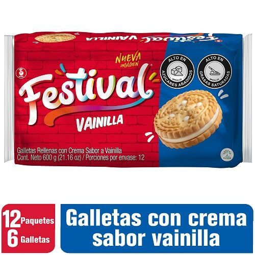 GALLETA FESTIVAL VAINILLA*600GR*12UN