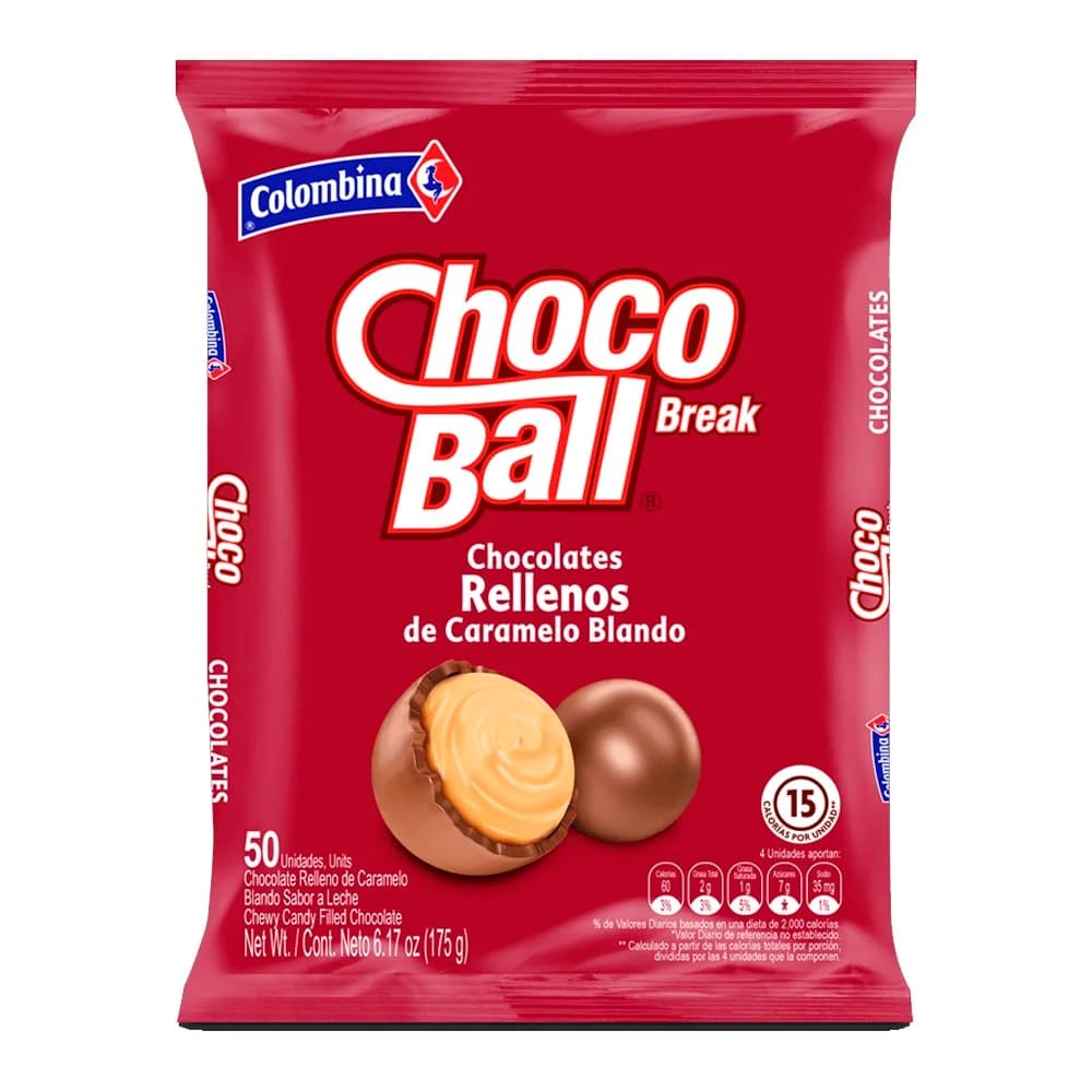 CONFITE CHOCO BALL COLOMBINA *50 UN