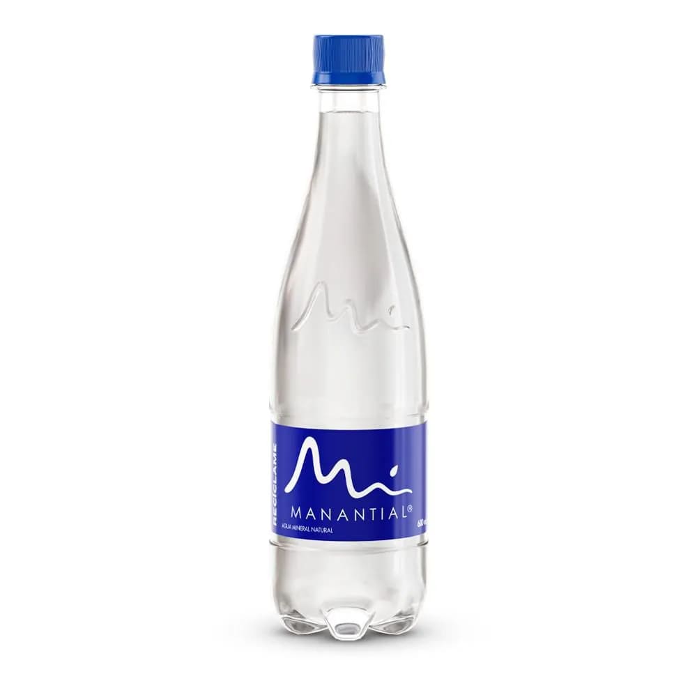 AGUA MANANTIAL C/GAS*600 ML