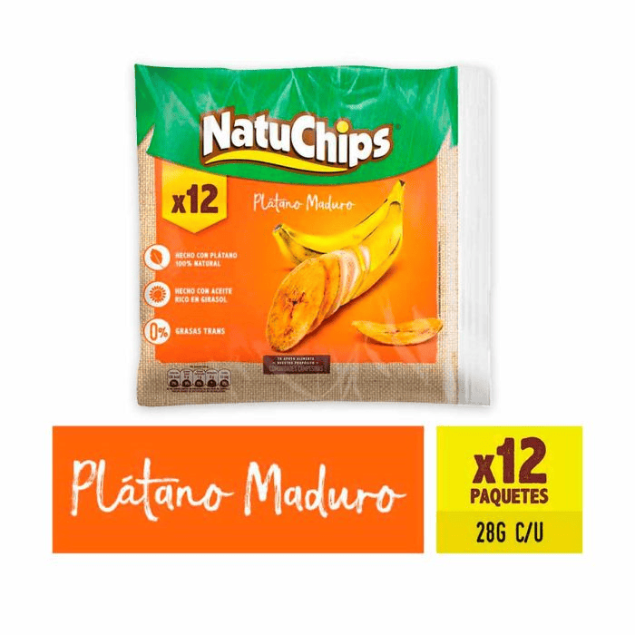 NATUCHIPS PLATANO MADURO FRITO LAY 12