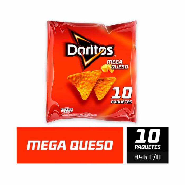 DORITOS FRITO LAY MEGA/QSO*340G*10