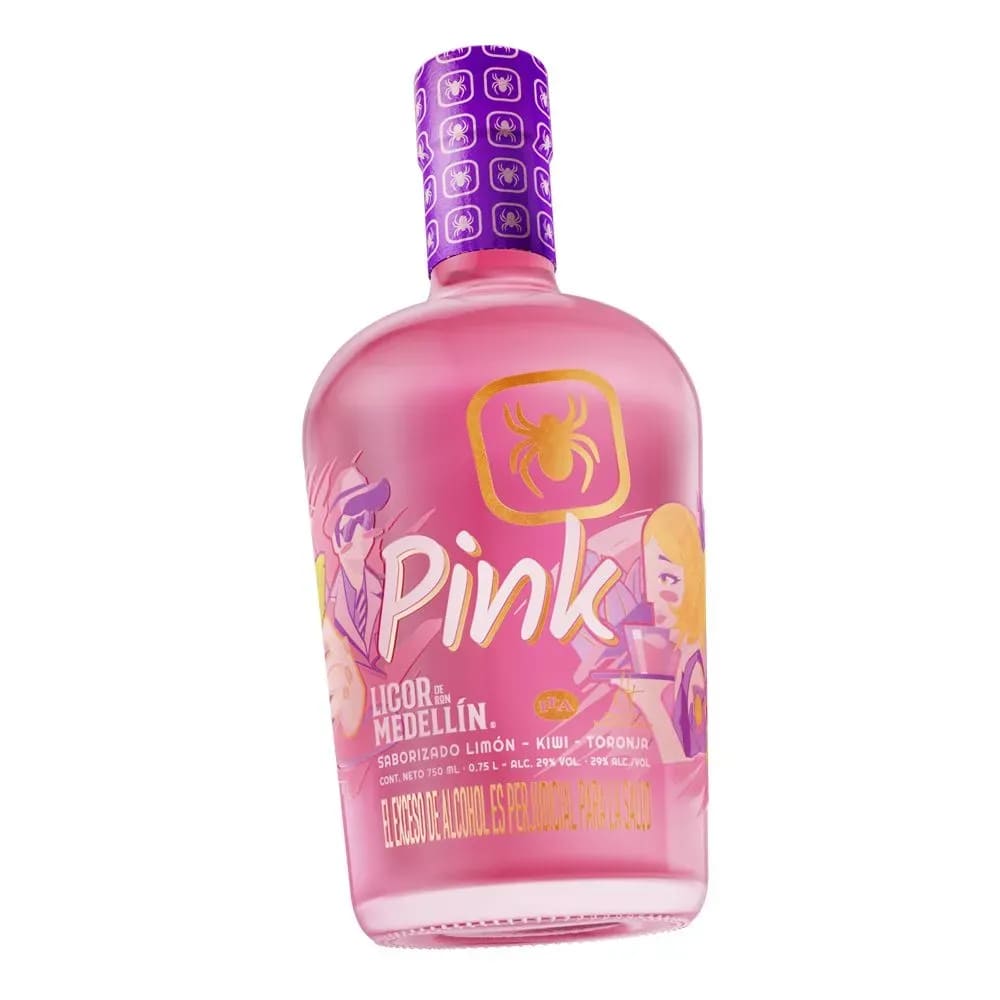 LICOR DE RON MEDELLIN PINK*750ML