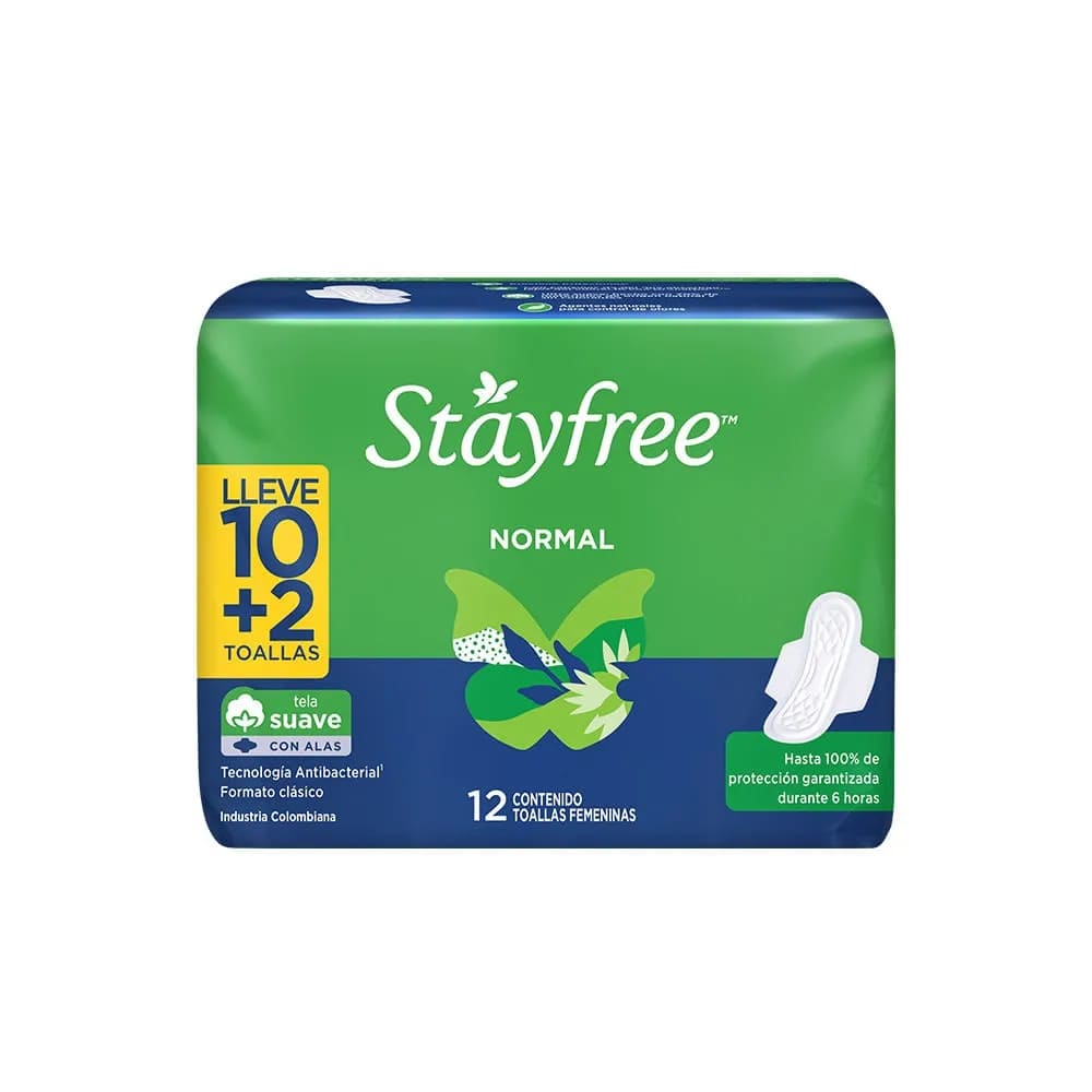 TOALLA STAYFREE NORMAL ALAS 10+2