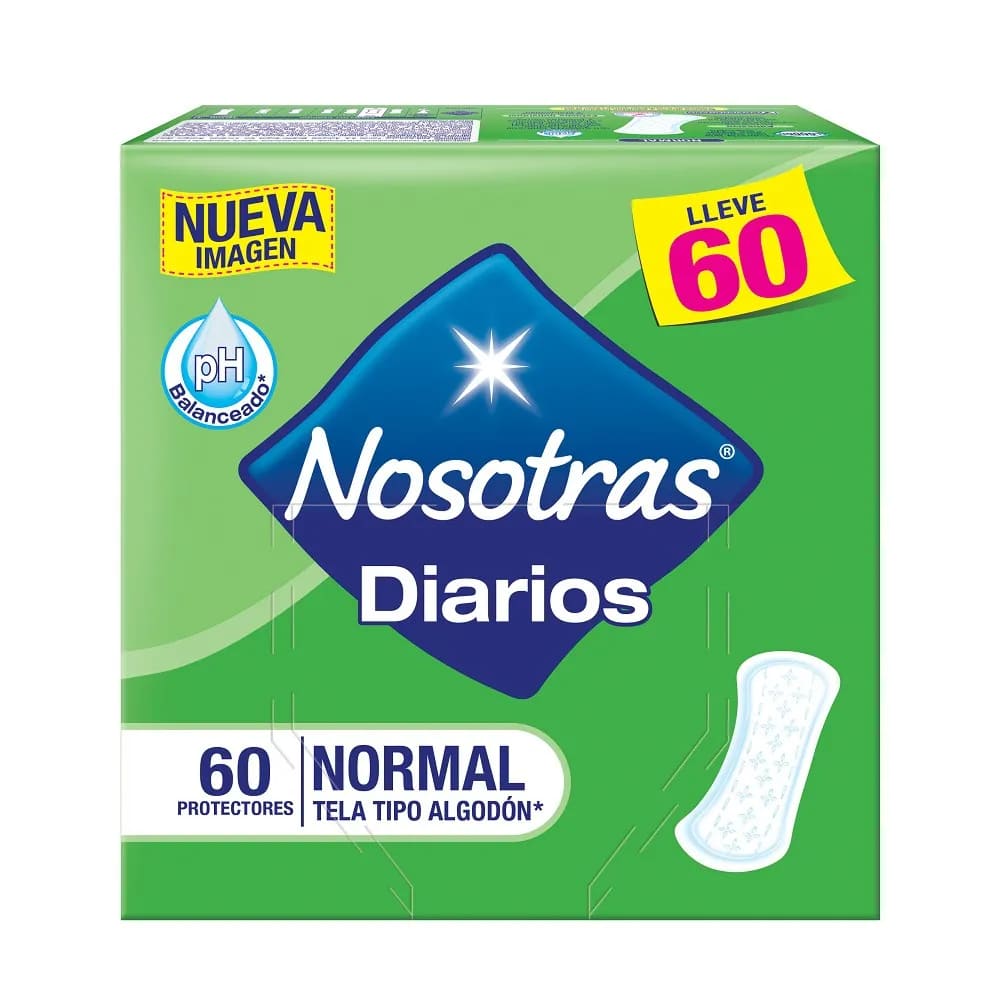 PROTECTORES DIARIOS NOSOTRAS TELA EXTRA SUAVE X 60 UND