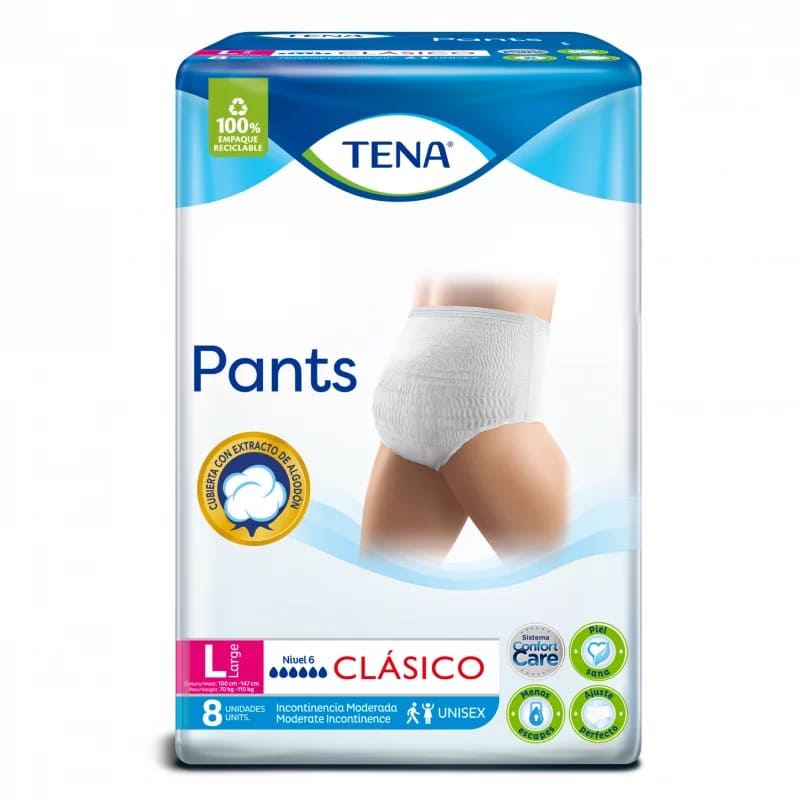 PAÑAL TENA PANTS CONFORT L X 8 UNDS