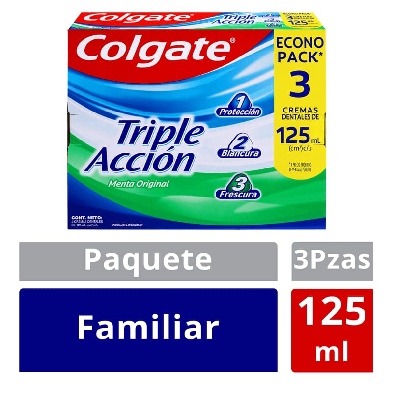 CREMA DENTAL COLGATE TRIPLE * 125*3