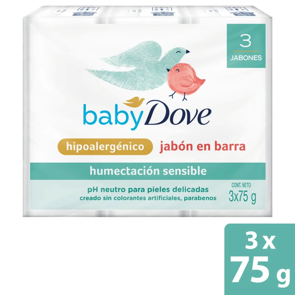 JABON BAÑO DOVE BABY*3*75G