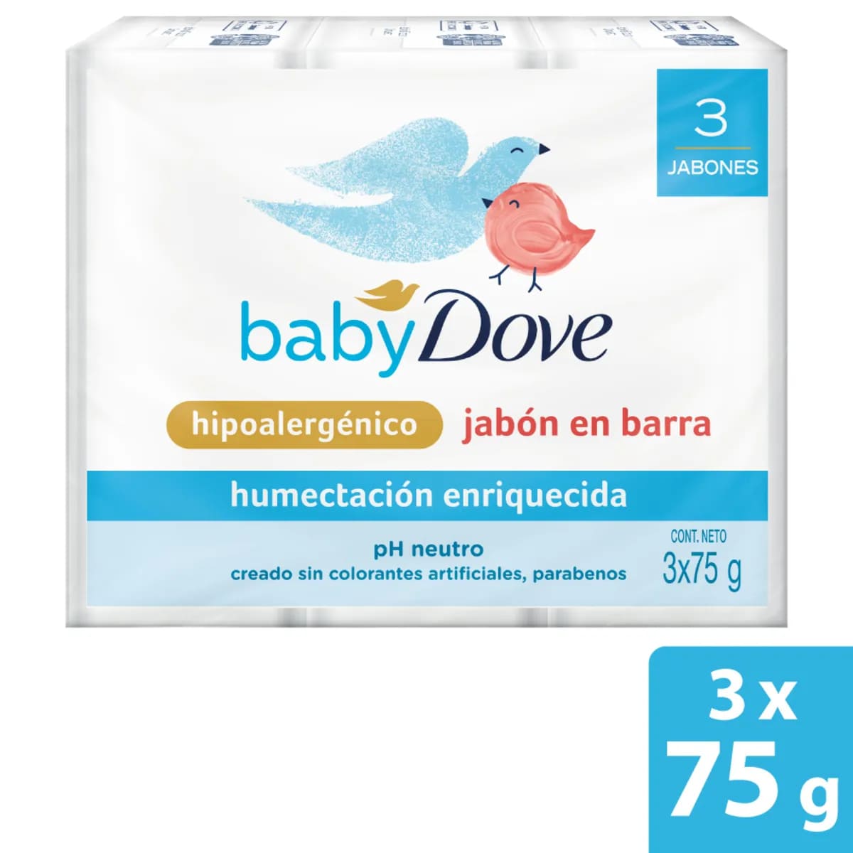 JABON BAÑO DOVE BABY*3*75G