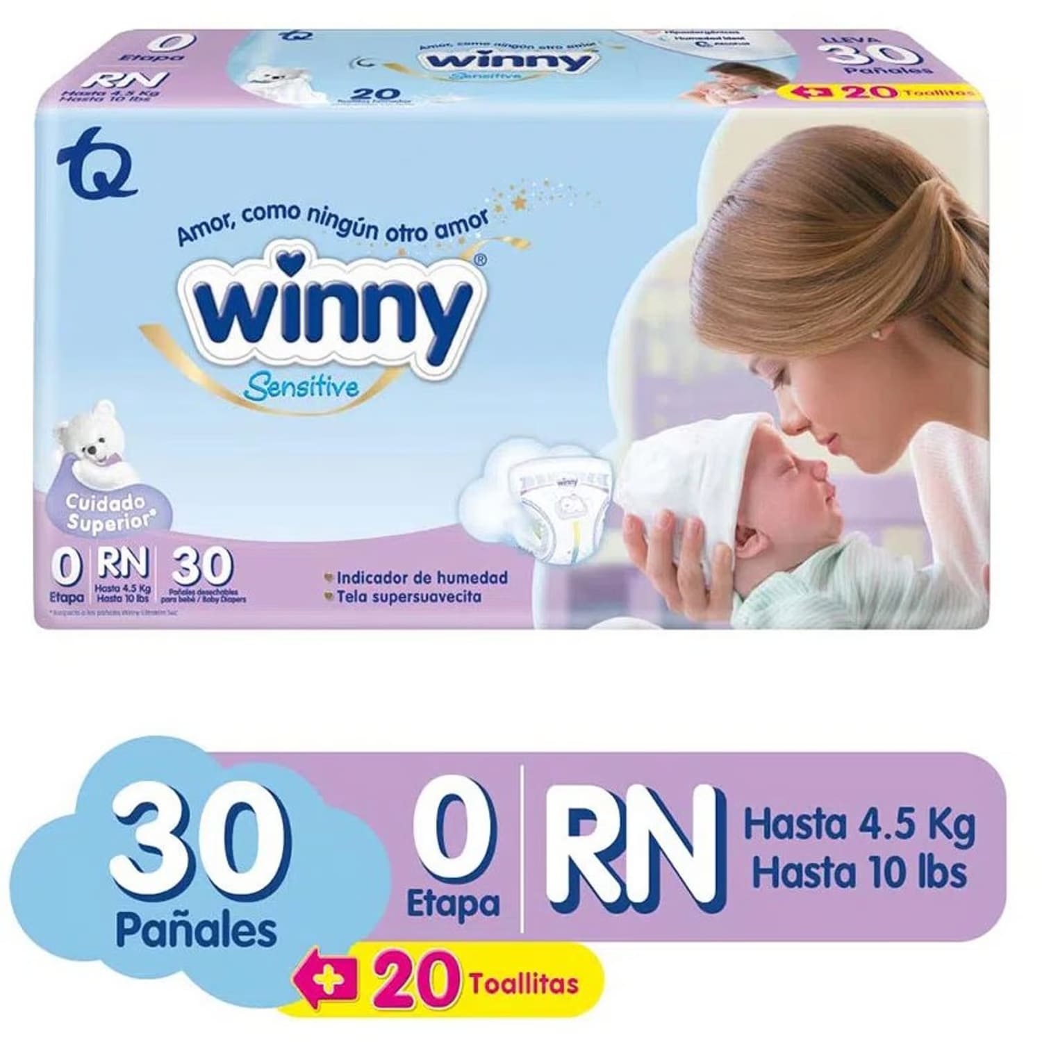 PAÑAL WINNY SENSITIVE ET/0 *30U