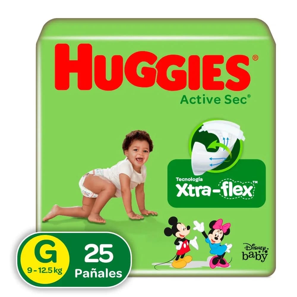 PAÑAL HUGGIES ACTIVE SEC ET 3 25UNI X 25 UNDS