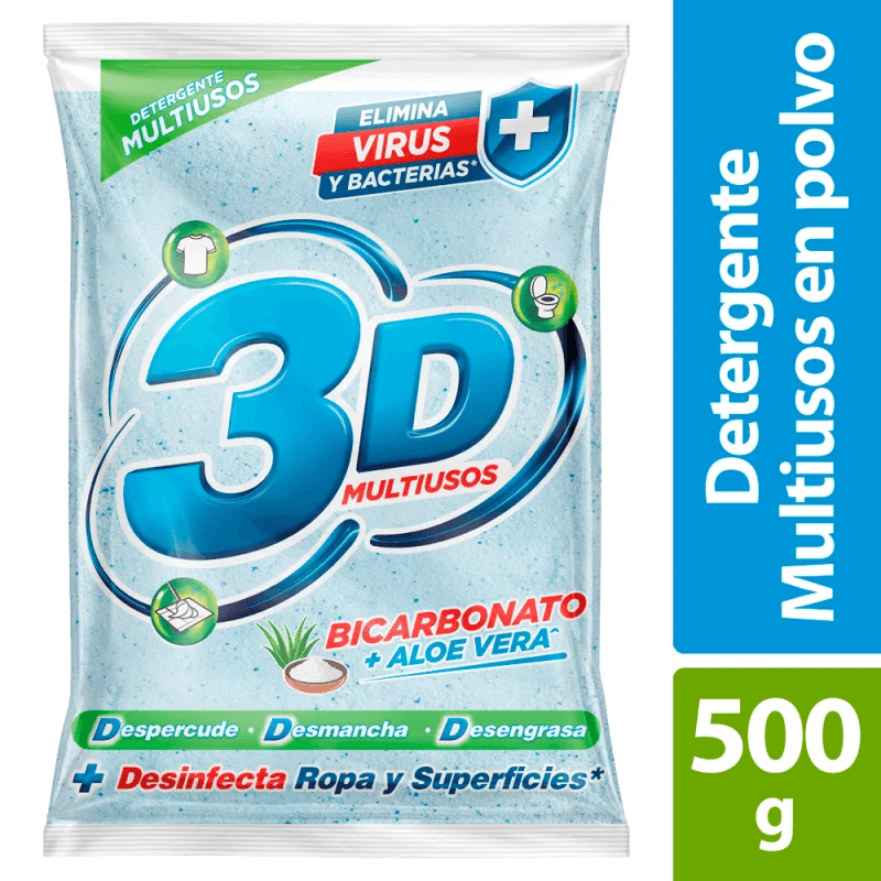 DETERGENTE 3 D MULTIUSOS *500GR
